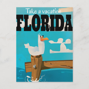 Machen Sie Urlaub - Florida Vintage-Reiseposter. Postkarte