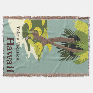 Machen Sie Urlaub Hawaii Vintage-Reiseposter Decke
