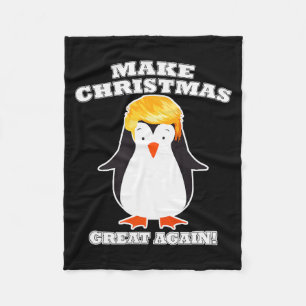 Machen Sie Weihnachten wieder groß, süßer Pinguin- Fleecedecke