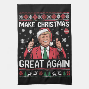 Machen Sie Weihnachten wieder groß Trump Pyjama hä Geschirrtuch