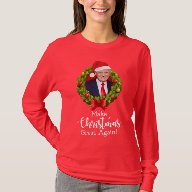 Machen Sie Weihnachten wieder großartig Trump MAGA T-Shirt (Vorderseite)