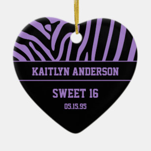 MACHEN Sie Zebra-Druck und lila Andenken des Keramik Ornament