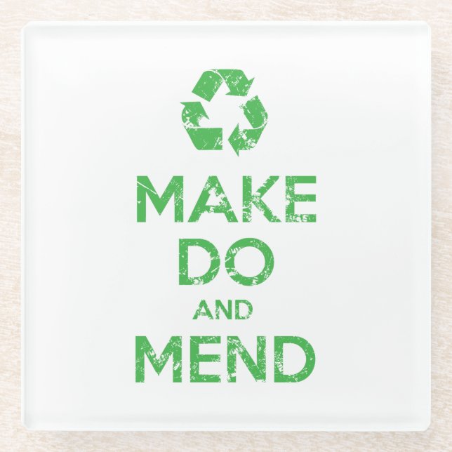 Machen und Mähen Glasuntersetzer (Vorderseite)