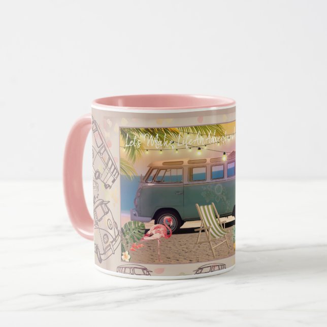 Machen wir das Leben zu einem Abenteuer Tasse (Vorderseite Links)