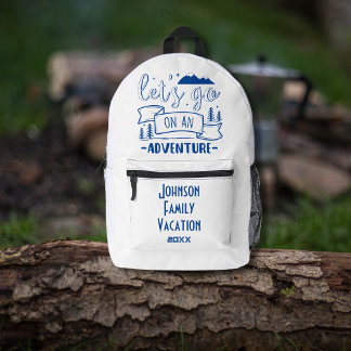 Machen wir einen Familienurlaub in Abenteuer Bedruckter Rucksack