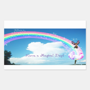 Machen wir einen Regenbogen Rechteckiger Aufkleber