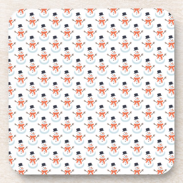 Machen wir einen Schneemann! Getränkeuntersetzer (Vorderseite)