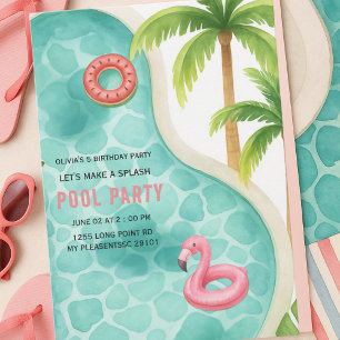 Machen wir einen Splash Pool Party Kindergeburtsta Einladung