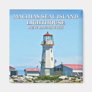 Machias Siegel-Insel-Leuchtturm-Quadrat-Magnet Magnet