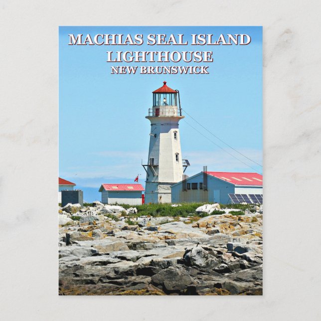 Machias Siegel Island Leuchtturm, Neue Bruns Postk Postkarte (Vorderseite)