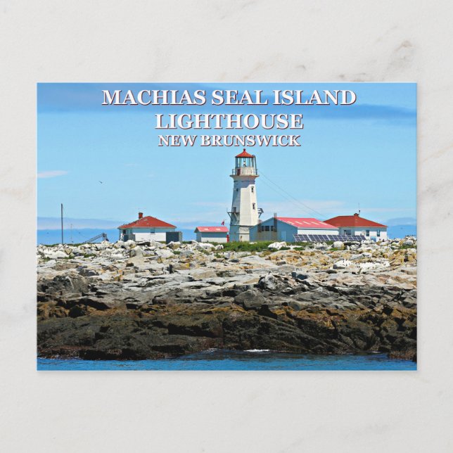 Machias Siegel Island Leuchtturm, Neue Bruns Postk Postkarte (Vorderseite)