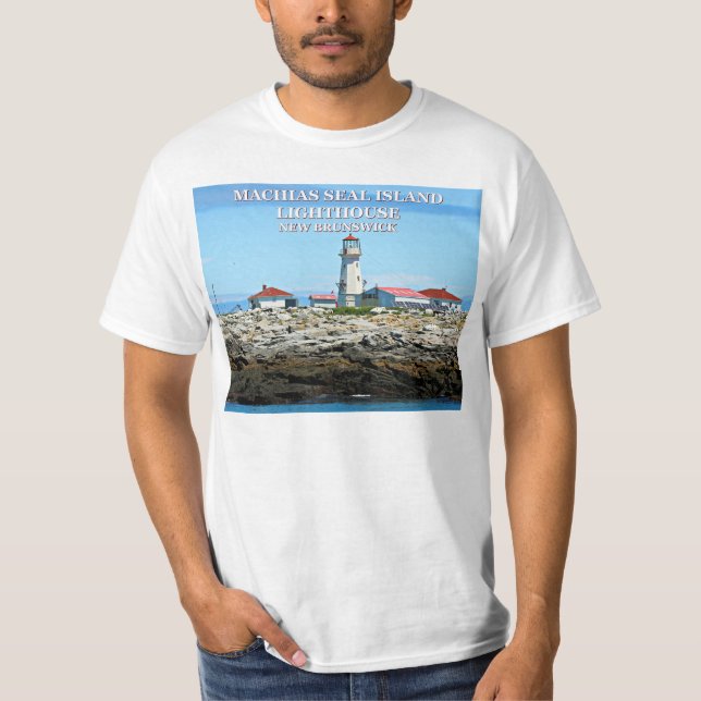 Machias Siegel Island Leuchtturm, New Brunsw T - S T-Shirt (Vorderseite)
