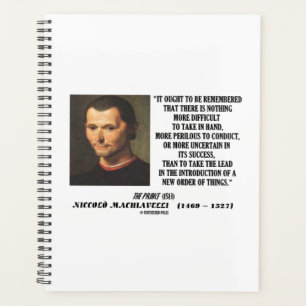 Machiavelli führen Einführung einer neuen Ordnun Planer