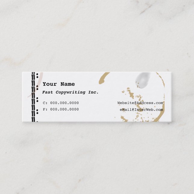 Machine à écrire à café Art Carte de visite maigre (Devant)