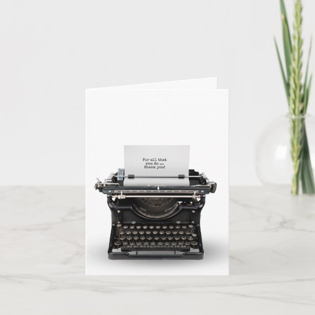 Machine à écrire vintage Merci (Devant)