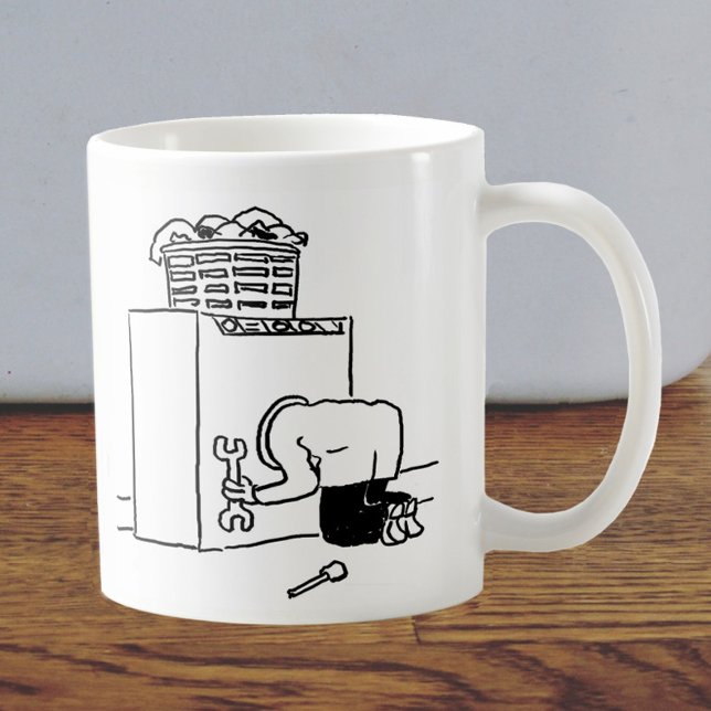 Machine à laver Réparer homme café Mug (Créateur téléchargé)