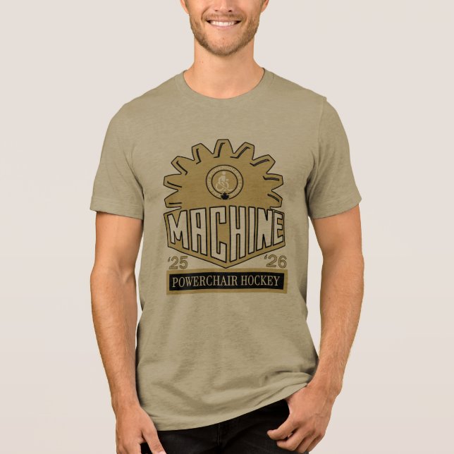 machine olive Tri-Blend shirt (Vorderseite)