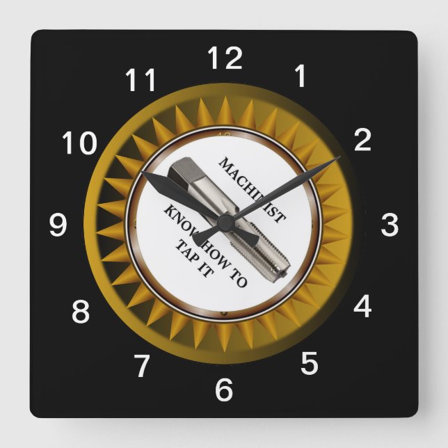 Machinist know how to tap it Wall Clock Quadratische Wanduhr (Vorderseite)