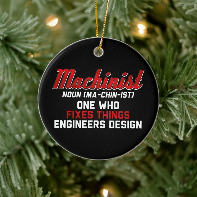 Machinist Noun Machinist bedeutet Ingenieur Gesche Keramik Ornament (Baum)