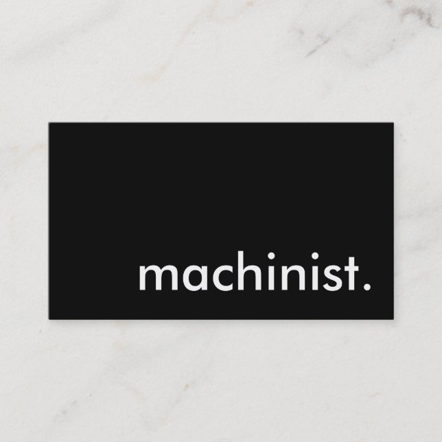 Machinist. Visitenkarte (Vorderseite)