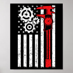 Machinistin, Patriotic Machine Tools Operator Inde Poster
