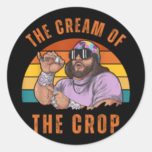 Macho Cream of Crop Oh ja Retro lustig Vintag Runder Aufkleber