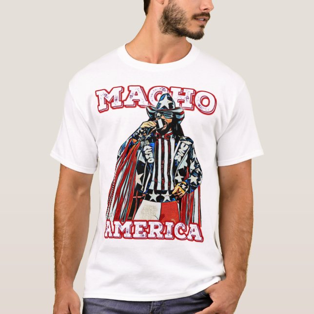 Macho Man T-ShirtMacho Amerika T-Shirt (Vorderseite)