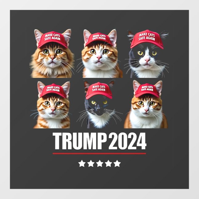 Macht die Katzen wieder sicher Maga Trump-Wahl Fensteraufkleber (Blatt)
