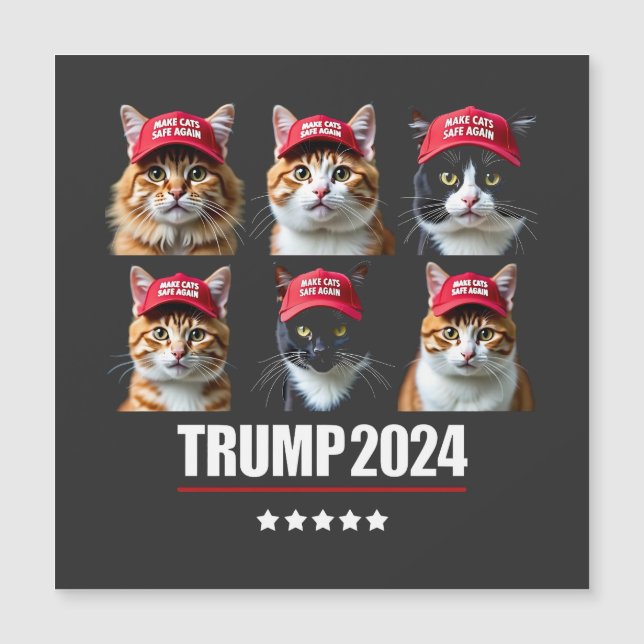 Macht die Katzen wieder sicher Maga Trump-Wahl Magnetkarte (Vorderseite)