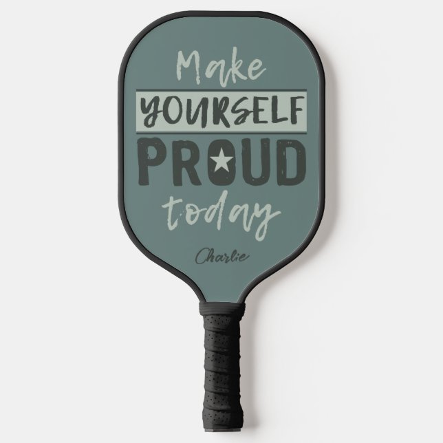 "Macht euch stolz" individuelle Name Pickleball Schläger (Vorderseite)