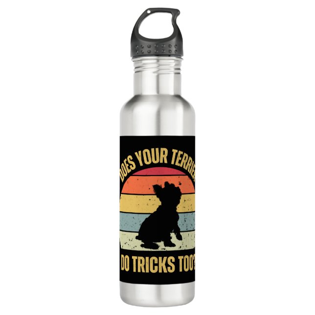 Macht Ihre Terrier auch Tricks? Edelstahlflasche (Vorderseite)