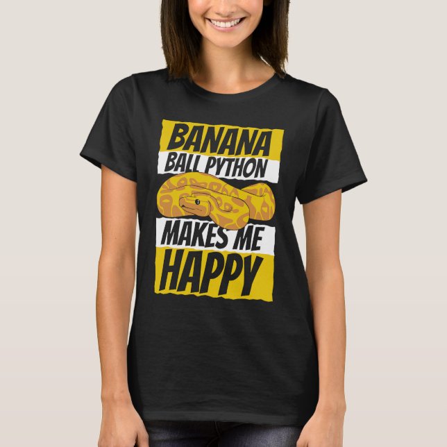 Macht mich glücklich Pythonidae Schlangen Eigentüm T-Shirt (Vorderseite)