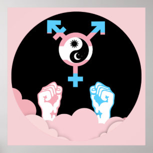 Macht und Balance Sonne und Mond Transgender-Symbo Poster