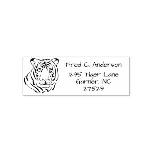 Mächtige Augen der Tiger-Rücksendeadresse Permastempel
