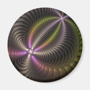 Mächtige Bewegung Farbiges Abstraktes Fraktal Kuns Magnet