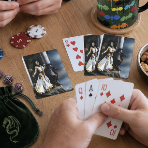 Mächtige Fantasy-Zauberin Schwarzer Drachen Wächte Spielkarten