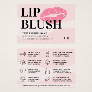 Mächtige Pink Lippen Blush Nachsorge Beratungskart
