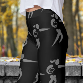 Mächtige schwarze Frauen Rugby Pattern Leggings