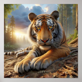 Mächtiger Bengalischer Tiger im Wilden Dschungel Poster