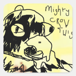 Mächtiger Crowtwig Quadratischer Aufkleber