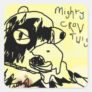 Mächtiger Crowtwig Quadratischer Aufkleber