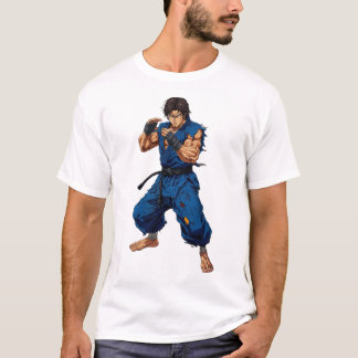 Mächtiger Kampfsportler in blauem Gi – Muskulöser  T-Shirt
