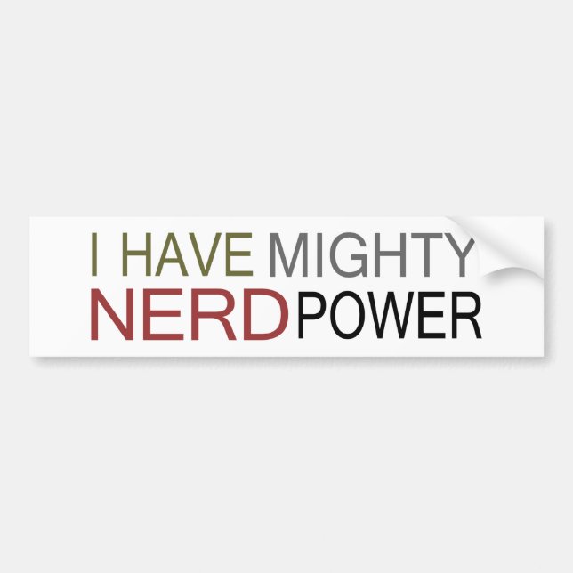 MÄCHTIGER NERD-POWER AUTOAUFKLEBER (Vorne)