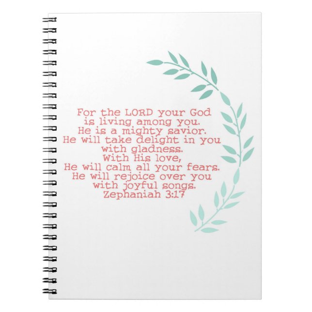 "mächtiger Retter" zephaniah 3:17zeitschrift Notizblock (Vorderseite)