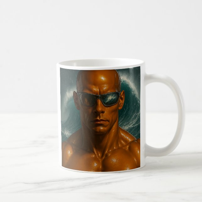 Mächtiger Wellenandroid Kaffeetasse (Rechts)