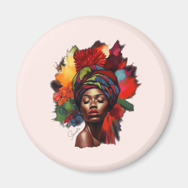 Machtvolle afroamerikanische Frau Magnet (Vorne)