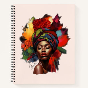 Machtvolle afroamerikanische Frau Notizbuch