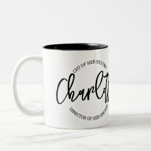 Machtvoller CEO ihres Schicksals Zweifarbige Tasse