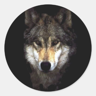 Machtwolf Runder Aufkleber