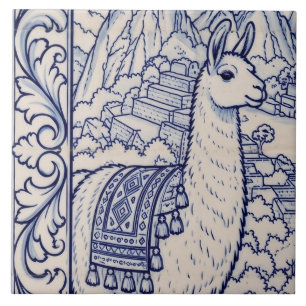 Machu Picchu Azulejo-Mauerbild 3 von 6 Mitte links Fliese